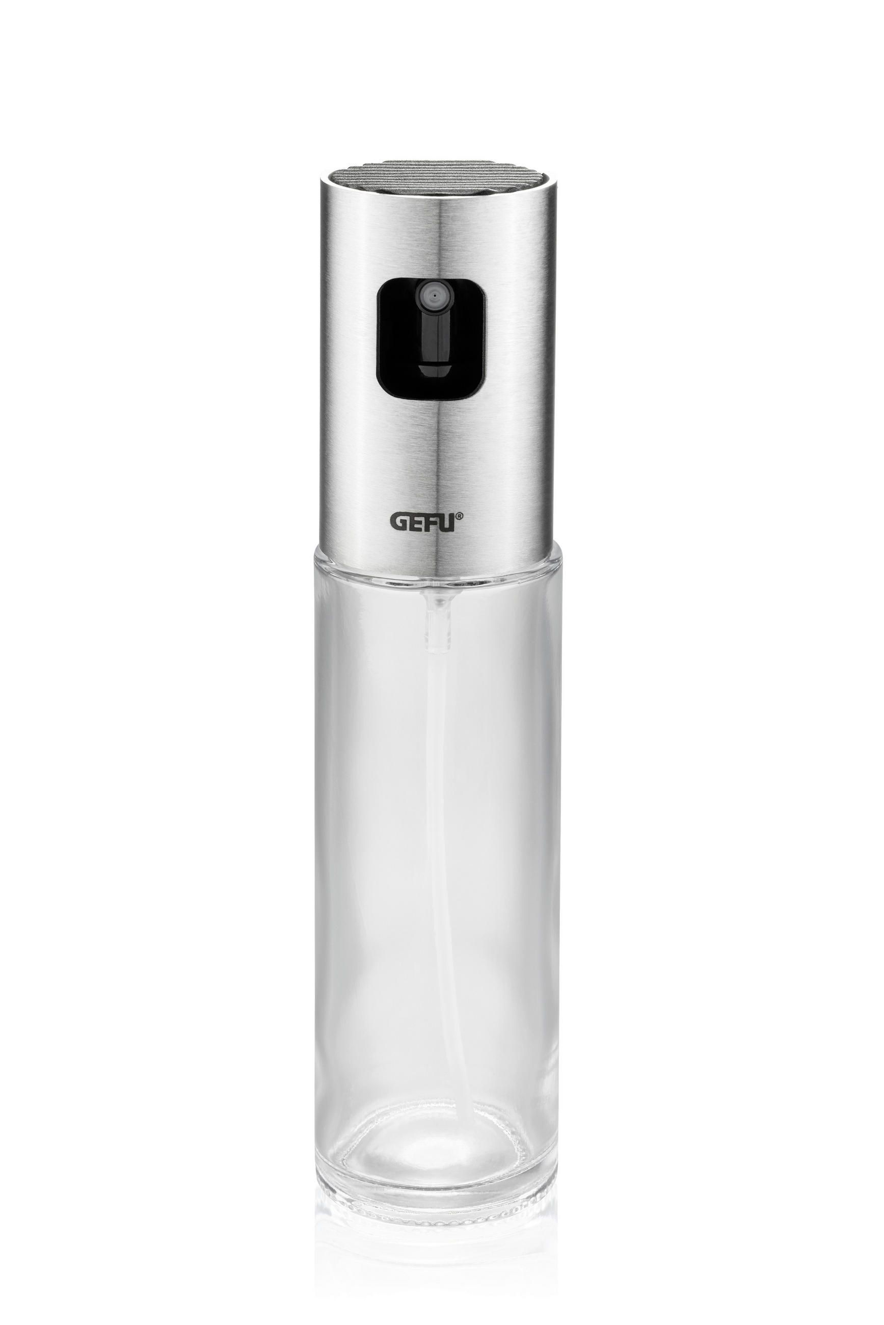 ESSIG-/ÖLFLASCHE - Transparent/Silberfarben, Basics, Glas/Kunststoff (4,2/4,2/17,7cm) - Gefu