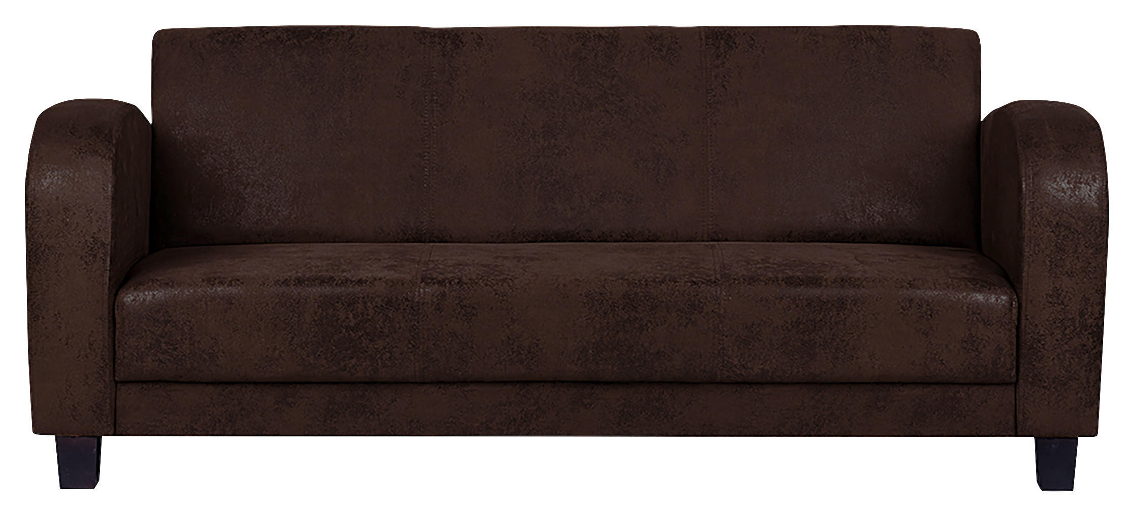 3-SITZER-SOFA in Lederlook Dunkelbraun  - Dunkelbraun, Design, Textil (190/80/89cm) - Livetastic