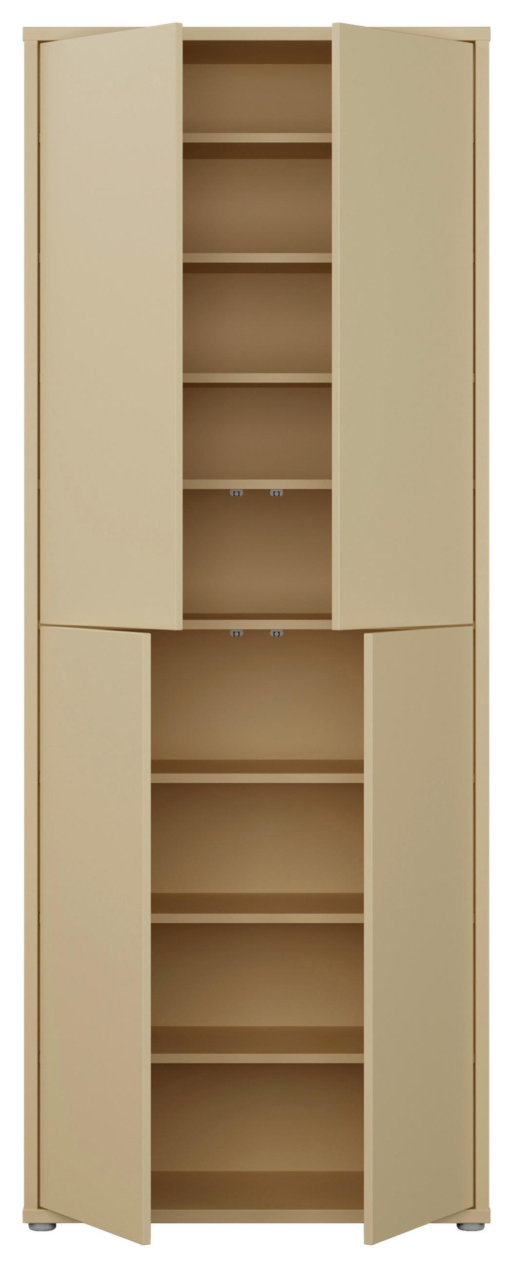 SCHUHSCHRANK Hellgelb  - Hellgelb/Grau, MODERN, Holzwerkstoff/Kunststoff (74,5/191,9/34,9cm) - Carryhome
