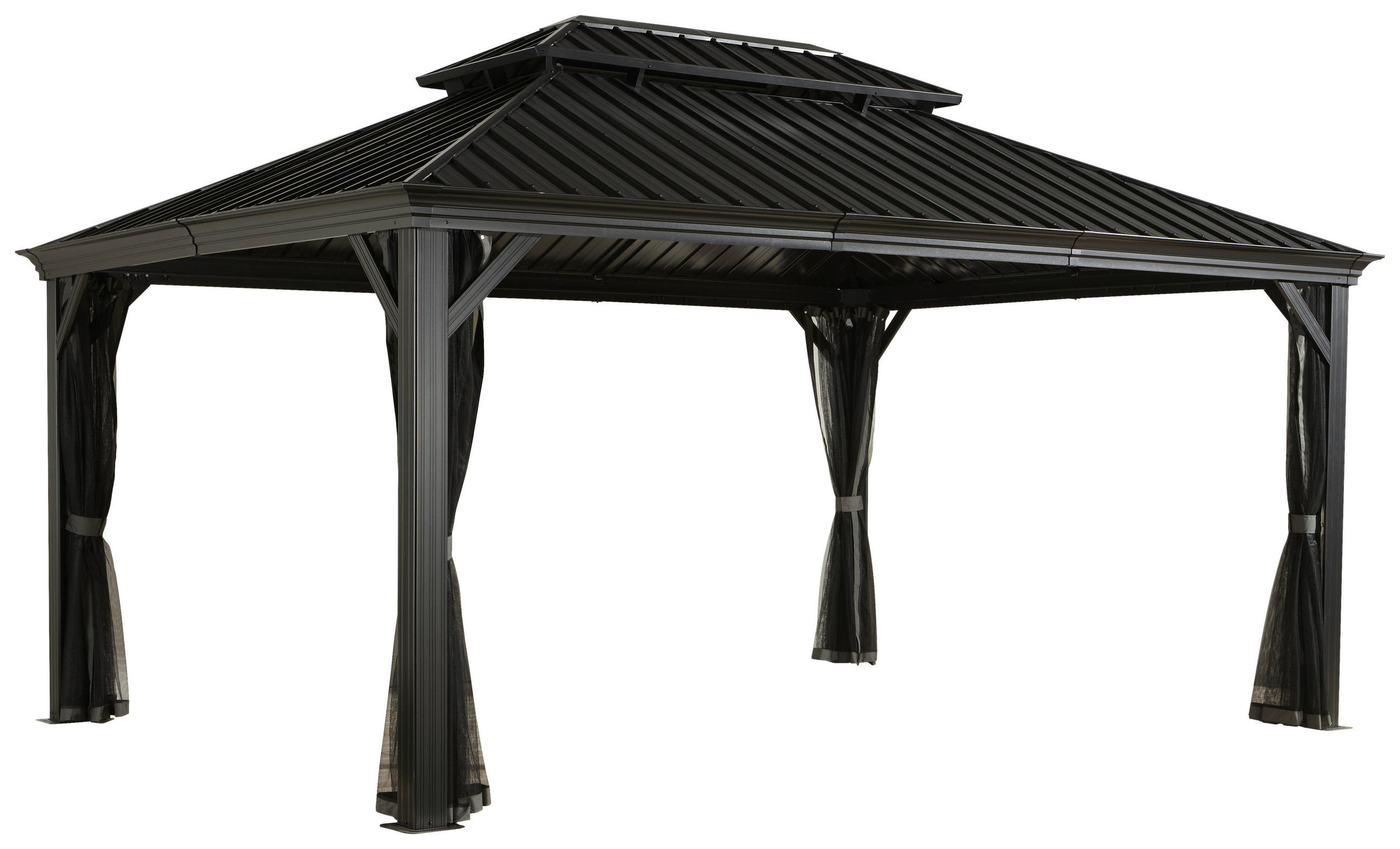 PAVILLON 483/307/363 cm Stahl  - Anthrazit, Basics, Metall (483/307/363cm)