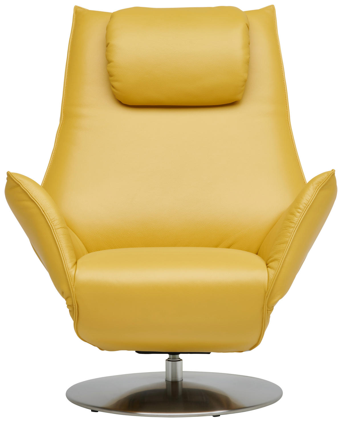 RELAXSESSEL in Leder Gelb  - Edelstahlfarben/Gelb, Design, Leder/Metall (92/79/90cm) - Koinor