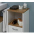 HOCHSCHRANK Weiß - Eichefarben/Alufarben, Design, Holzwerkstoff/Kunststoff (33/195,5/28cm) - Carryhome