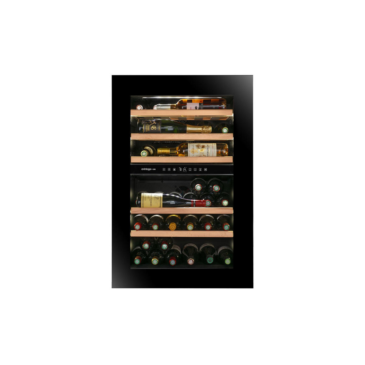 WEINKÜHLSCHRANK AVI88PLATINUM  - Schwarz, Basics, Glas/Holz (59,0/88,5/56,5cm)