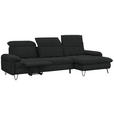 ECKSOFA in Webstoff Anthrazit  - Anthrazit/Schwarz, LIFESTYLE, Textil/Metall (310/180cm) - Valnatura