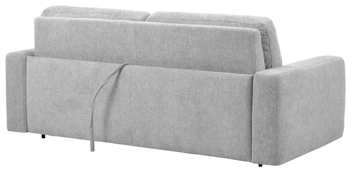 SCHLAFSOFA Flachgewebe Silberfarben  - Silberfarben/Schwarz, MODERN, Kunststoff/Textil (195/80/100cm) - Carryhome