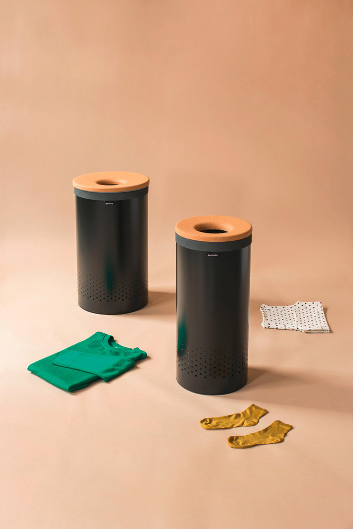 KOŠ ZA RUBLJE      38/63.5/38 cm      - crna, Basics, drvo/metal (38/63.5/38cm) - Brabantia