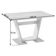 ESSTISCH in Metall, Holzwerkstoff 140/80/76 cm  - Edelstahlfarben/Eichefarben, KONVENTIONELL, Holzwerkstoff/Metall (140/80/76cm) - Venda