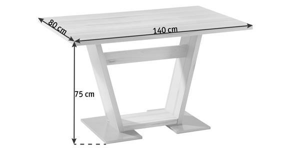 ESSTISCH in Metall, Holzwerkstoff 140/80/76 cm  - Edelstahlfarben/Eichefarben, KONVENTIONELL, Holzwerkstoff/Metall (140/80/76cm) - Venda