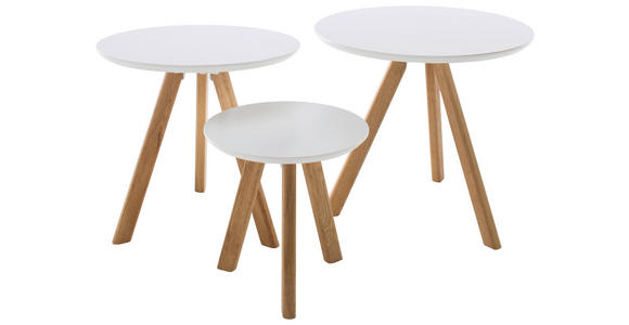 COUCHTISCHSET in Holz, Holzwerkstoff 32-50/32-50/32-45 cm - Eichefarben/Weiß, MODERN, Holz/Holzwerkstoff (32-50/32-50/32-45cm) - Xora
