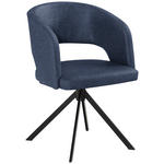 ARMLEHNSTUHL  Stoffauswahl, Sitzfläche 360° drehbar, inklusive Armlehnen, automatische Rückholfunktion Samt  - Schwarz/Dunkelblau, KONVENTIONELL, Textil/Metall (56/84/59cm) - Moderano