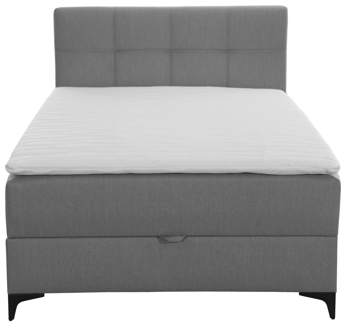 POLSTERBETT Bettkasten, Topper 120/200 cm  in Grau  - Schwarz/Grau, MODERN, Textil/Metall (120/200cm) - MID.YOU