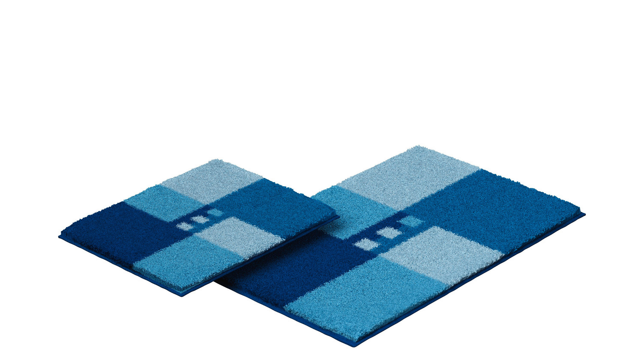 BADEMATTENSET Blau 40x50/50x80 cm  - Blau, Basics, Kunststoff/Textil (40x50/50x80cm) - Grund