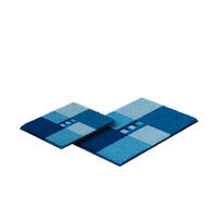 BADEMATTENSET Grund Blau 40x50/50x80 cm  - Blau, Basics, Kunststoff/Textil (40x50/50x80cm) - Grund