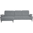 ECKSOFA in Chenille, Flachgewebe Blaugrau  - Blaugrau/Schwarz, Design, Textil/Metall (165/318cm) - Xora