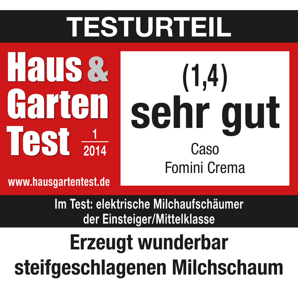 MILCHSCHÄUMER   - Edelstahlfarben/Schwarz, Basics, Kunststoff/Metall (8,5/18/8,5cm) - CASO Design