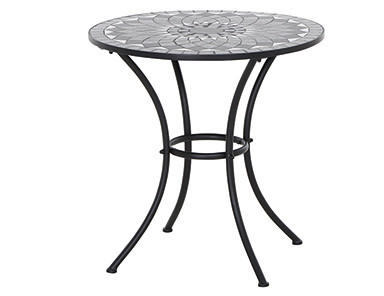 GARTENTISCH 60/60/71 cm Metall, Keramik rund  - Schwarz, KONVENTIONELL, Keramik/Metall (60/60/71cm) - Siena Garden