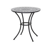 GARTENTISCH 60/60/71 cm Metall, Keramik rund  - Schwarz, KONVENTIONELL, Keramik/Metall (60/60/71cm) - Siena Garden