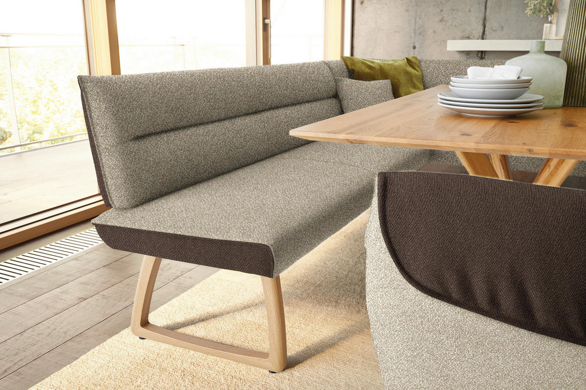 ECKBANK 162/237 cm  in Braun, Beige  - Eichefarben/Beige, Design, Holz/Textil (162/237cm) - Koinor