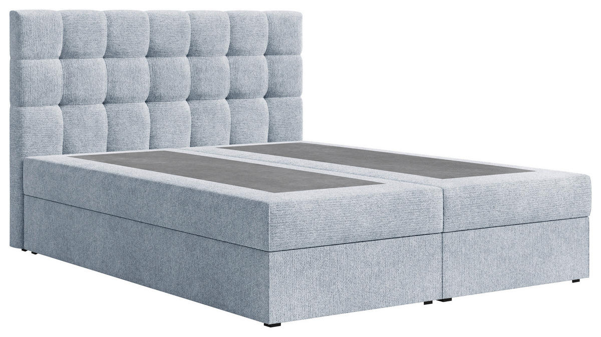 BOXBETT 140/200 cm,  in Blau, Bettkasten, Topper,  - Blau/Schwarz, MODERN, Holz/Kunststoff (140/200cm) - MID.YOU