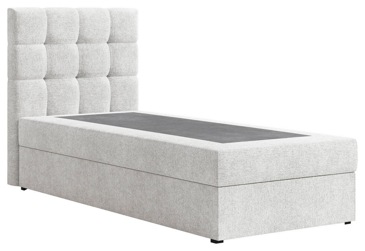 BOXBETT 90/200 cm,  in Weiß, Bettkasten, Topper,  - Schwarz/Weiß, MODERN, Holz/Kunststoff (90/200cm) - MID.YOU