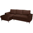 ECKSOFA Dunkelbraun Cord  - Dunkelbraun/Schwarz, KONVENTIONELL, Textil/Metall (150/240cm) - Carryhome