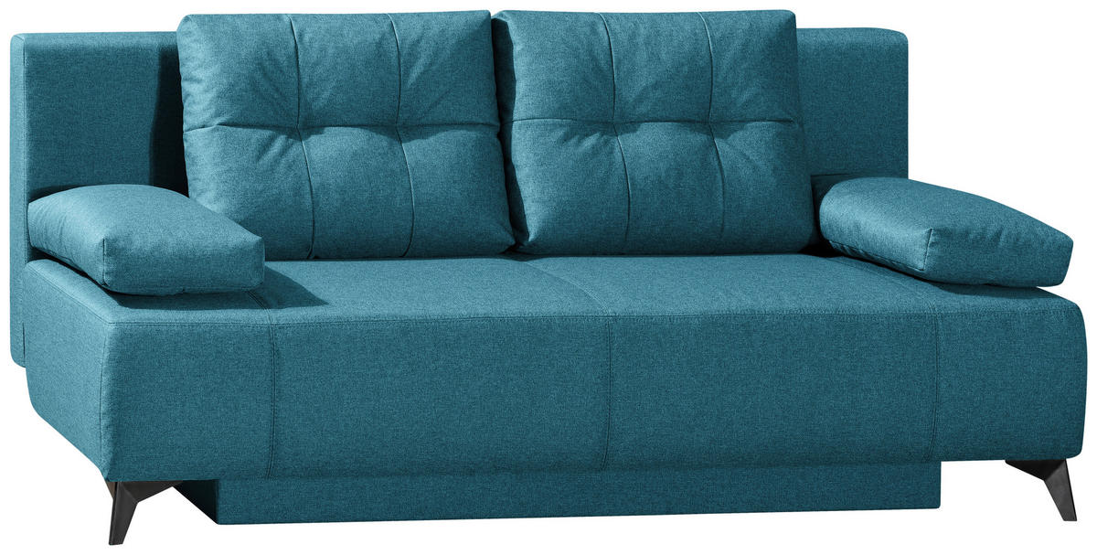 SCHLAFSOFA Flachgewebe Blau  - Blau/Hellgrau, MODERN, Textil/Metall (197/88/89cm) - Novel