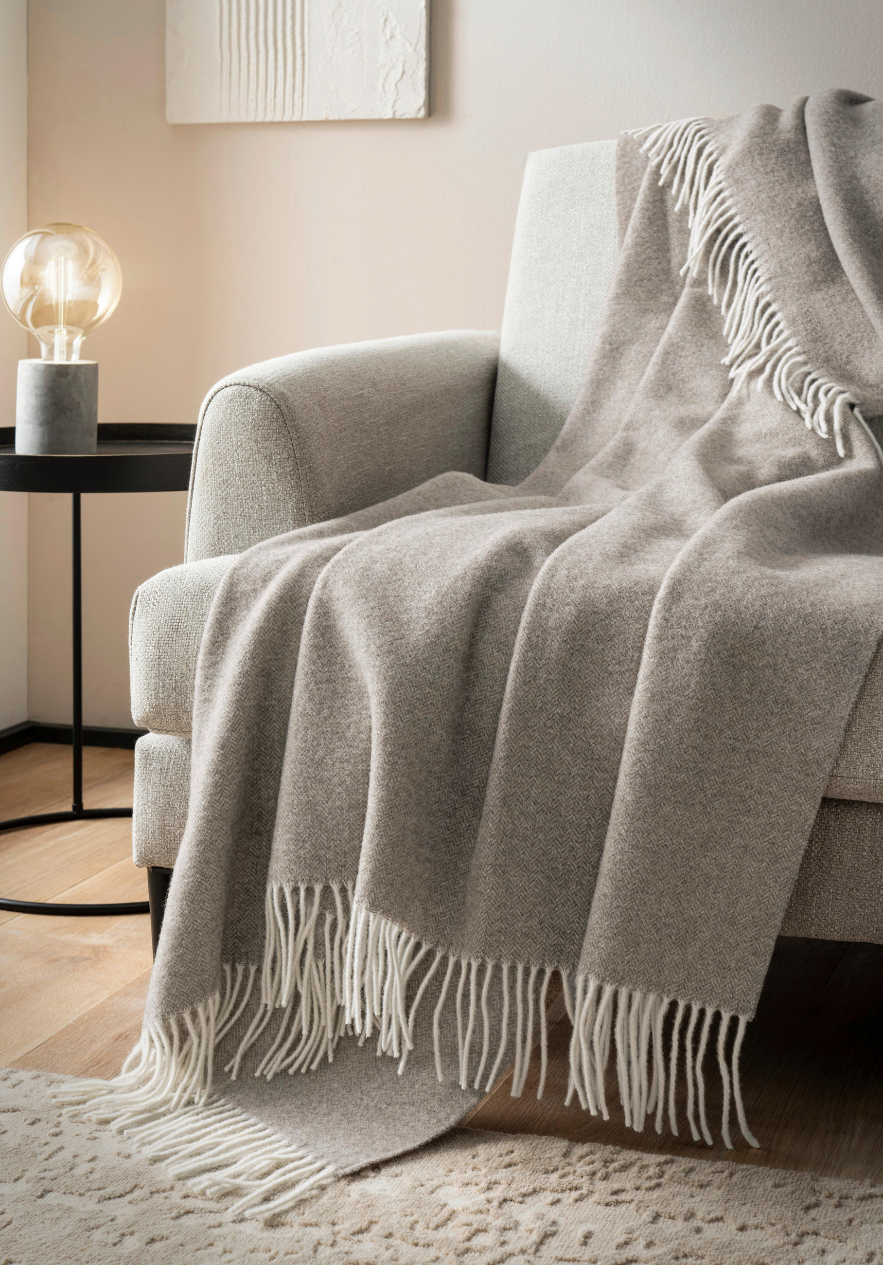 PLAID 150/200 cm  - Naturfarben, Basics, Textil (150/200cm) - Bugatti
