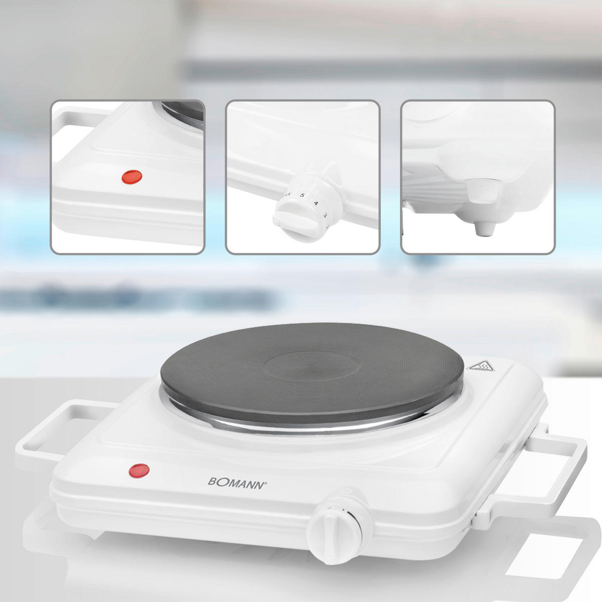 KOCHPLATTE  - Weiß Hochglanz, Basics, Metall (36/7/28,5cm) - Bomann