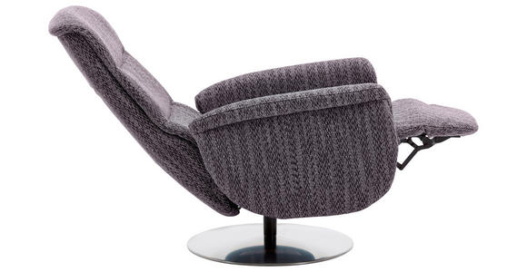 RELAXSESSEL Flachgewebe Relaxfunktion, Kopfteilverstellung, Fußteilverstellung, Rücken echt - Edelstahlfarben/Lila, Design, Textil/Metall (71/112/83cm) - Dieter Knoll
