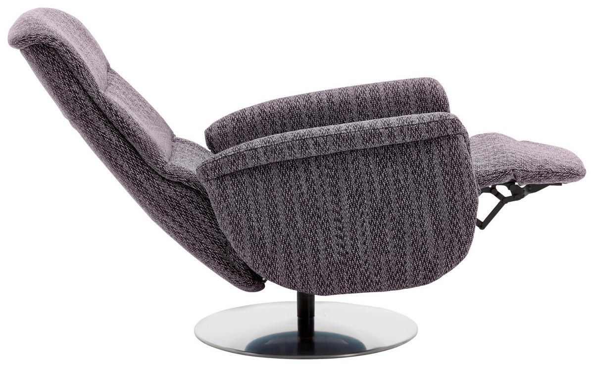 RELAXSESSEL in Textil Lila  - Edelstahlfarben/Lila, Design, Textil/Metall (71/112/83cm) - Dieter Knoll