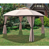 PAVILLON 360/270/300 cm Stahl  - Beige/Silberfarben, Basics, Kunststoff/Metall (360/270/300cm) - Gardenson