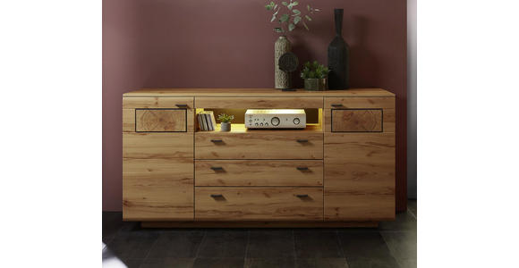 SIDEBOARD 175/98/47 cm - Buchefarben/Graphitfarben, KONVENTIONELL, Holzwerkstoff/Metall (175/98/47cm) - Cantus