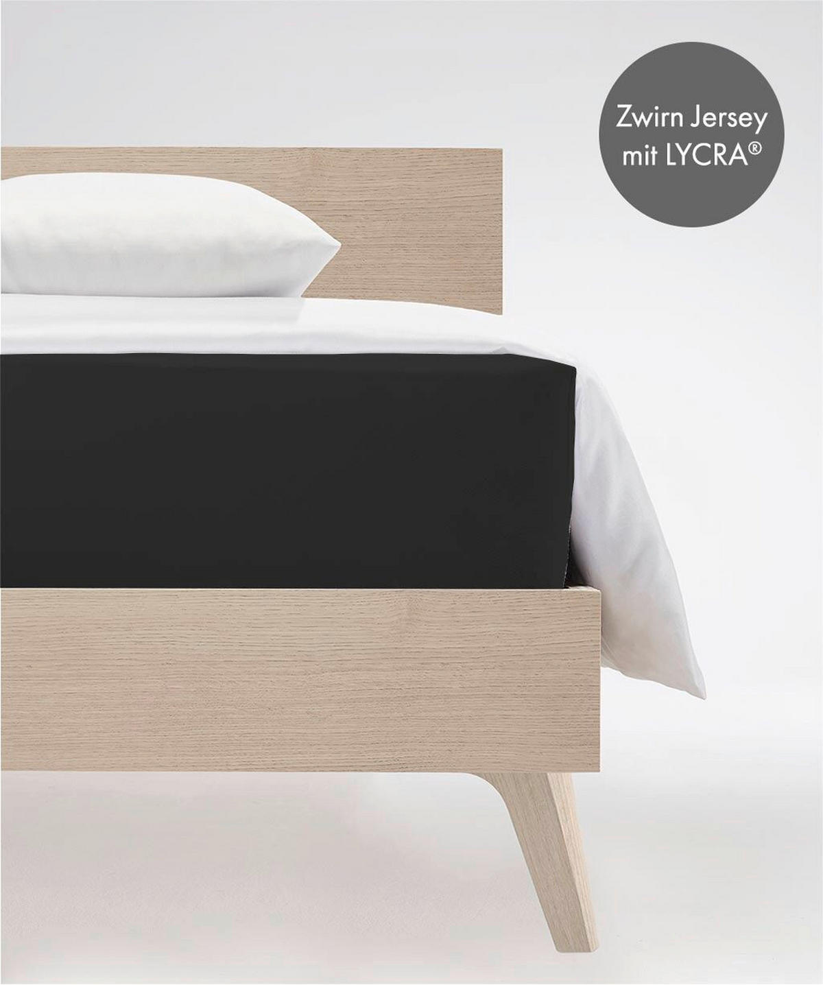 BOXSPRING-FIXLEINTUCH - Schwarz, Basics, Textil (90-100/200-210cm) - Fleuresse