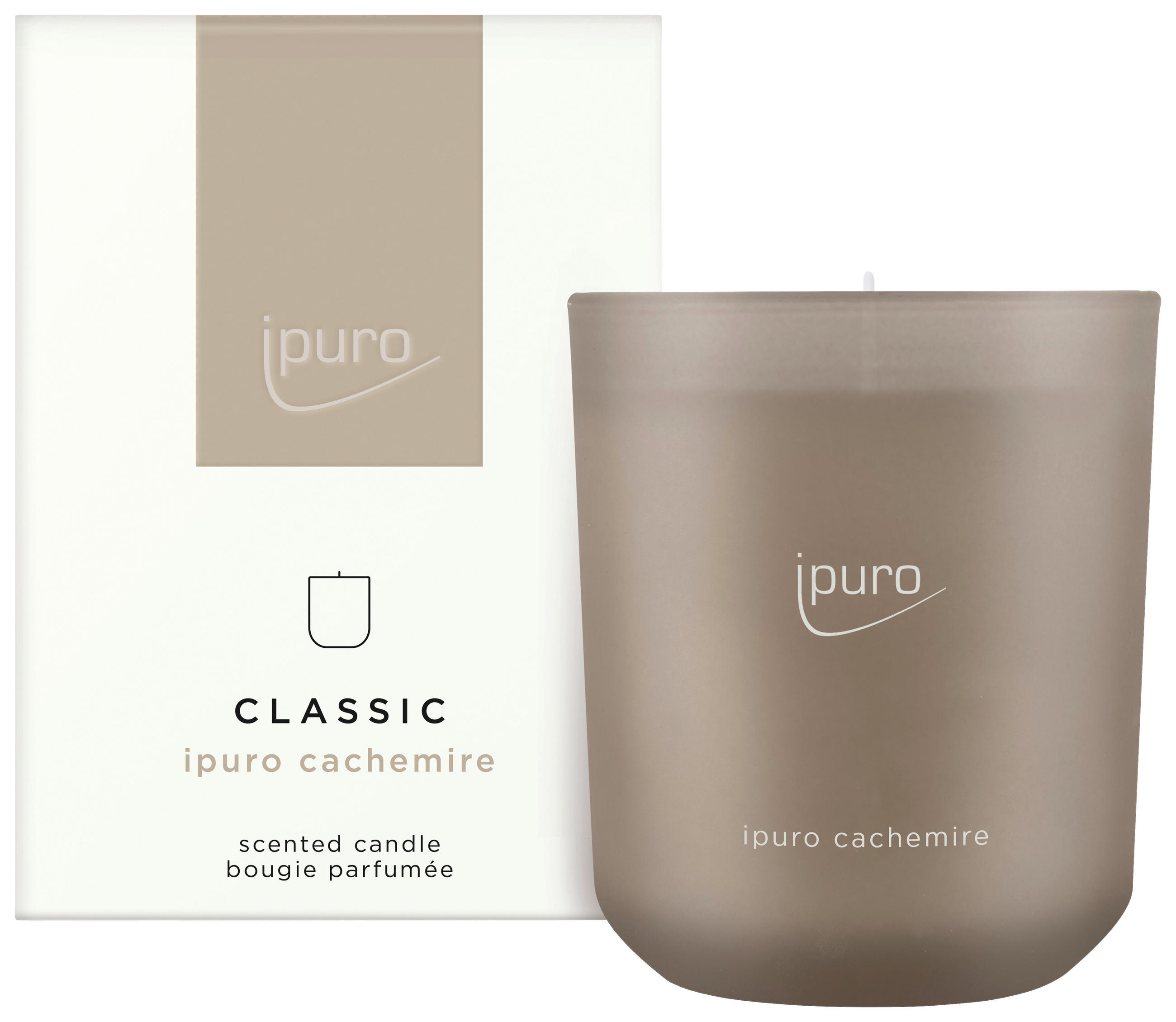KERZE IM GLAS - Hellbraun, Basics, Glas (9/9/11,5cm) - Ipuro