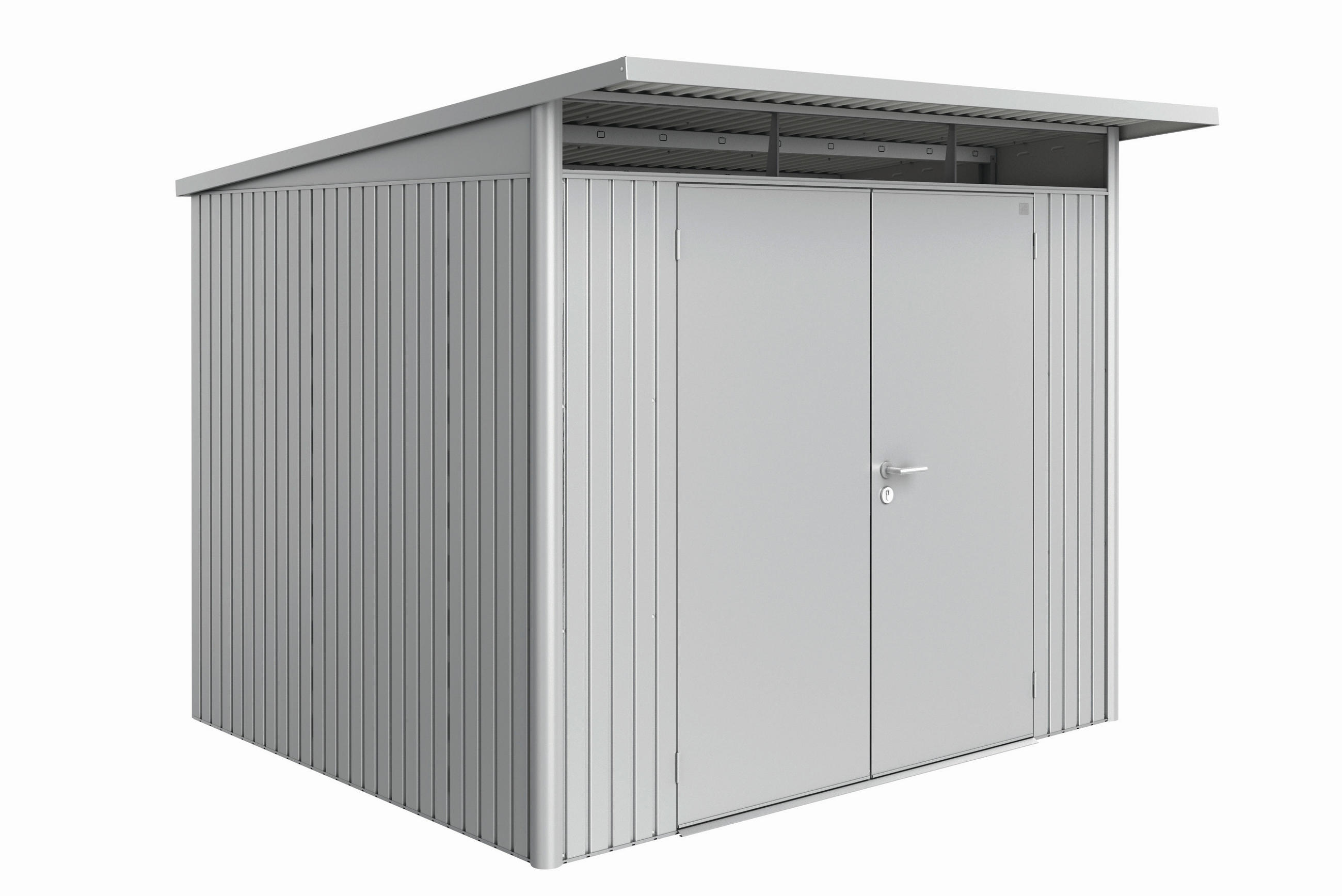 GERÄTEHAUS 260/218/260 cm  - Silberfarben, Design, Metall (260/218/260cm) - Biohort