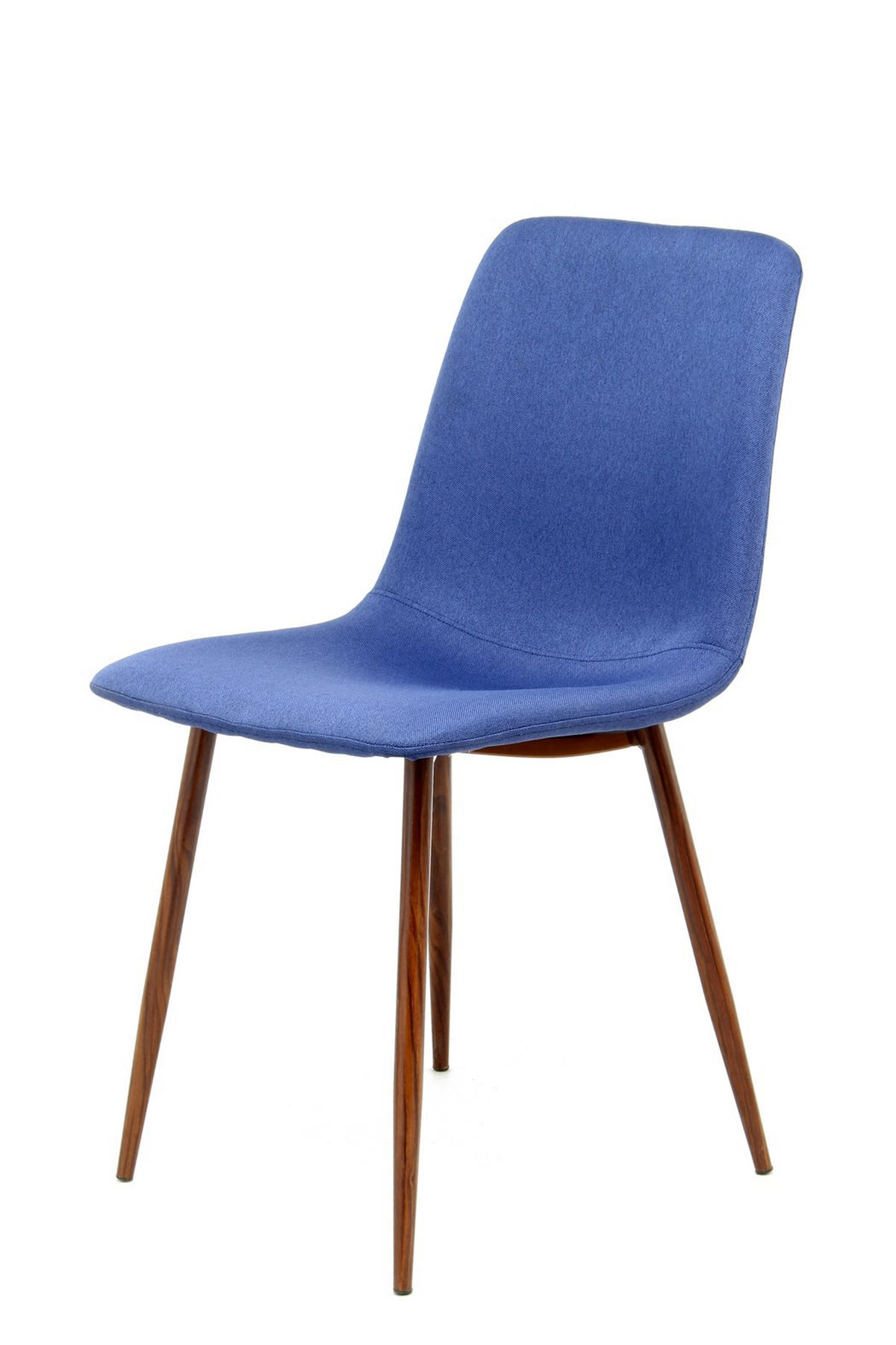 STUHL-SET 2 Stück  in Flachgewebe  - Blau/Braun, Design, Textil/Metall (46.5/84.5/55cm) - Kayoom
