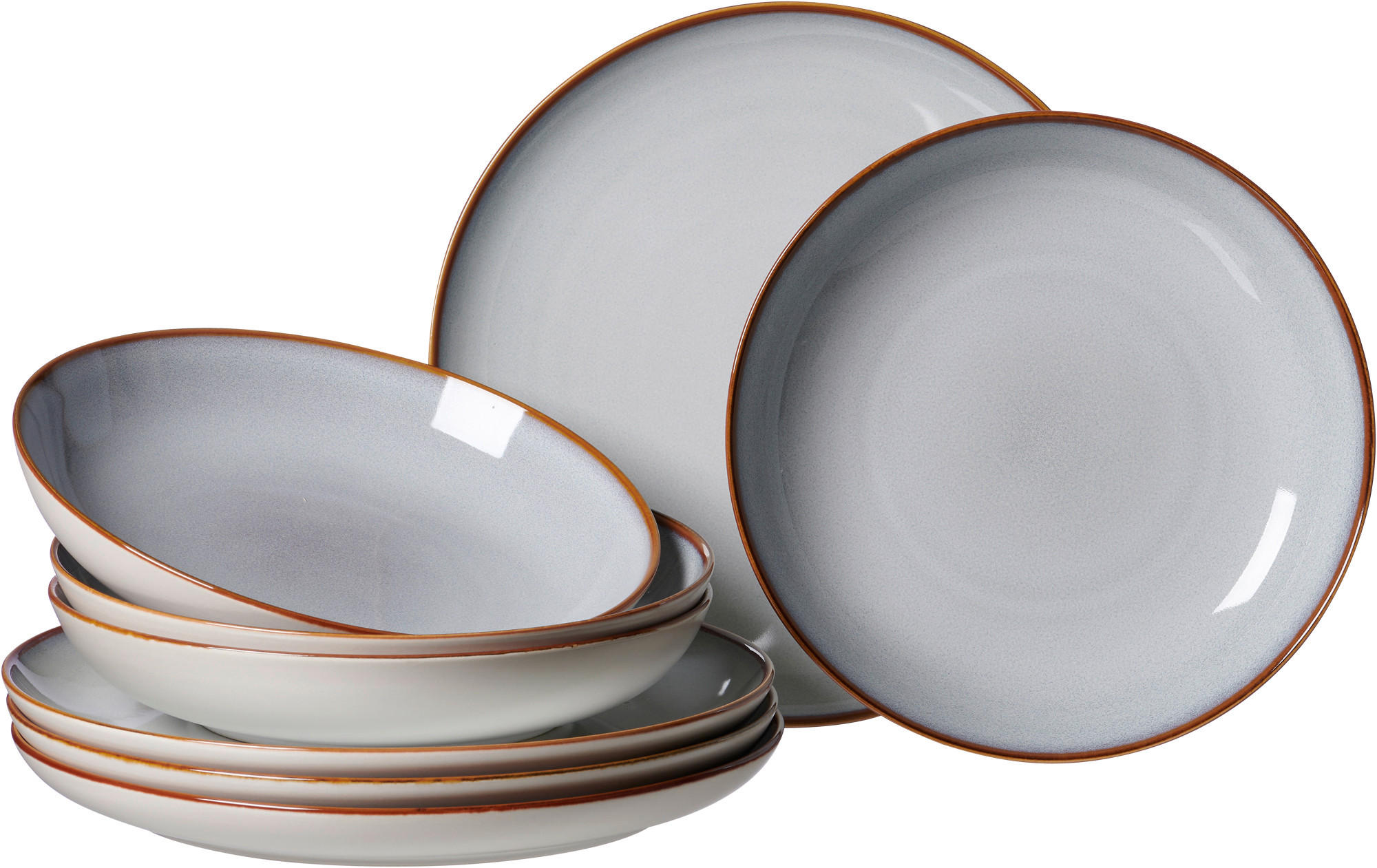 TAFELSERVICE Grau PORTOFINO 8-teilig  - Grau, Trend, Keramik (28,5/17/28,5cm) - Ritzenhoff Breker