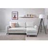ECKSOFA Moli Grau Mikrofaser  - Schwarz/Grau, Design, Textil/Metall (236/148cm) - MID.YOU