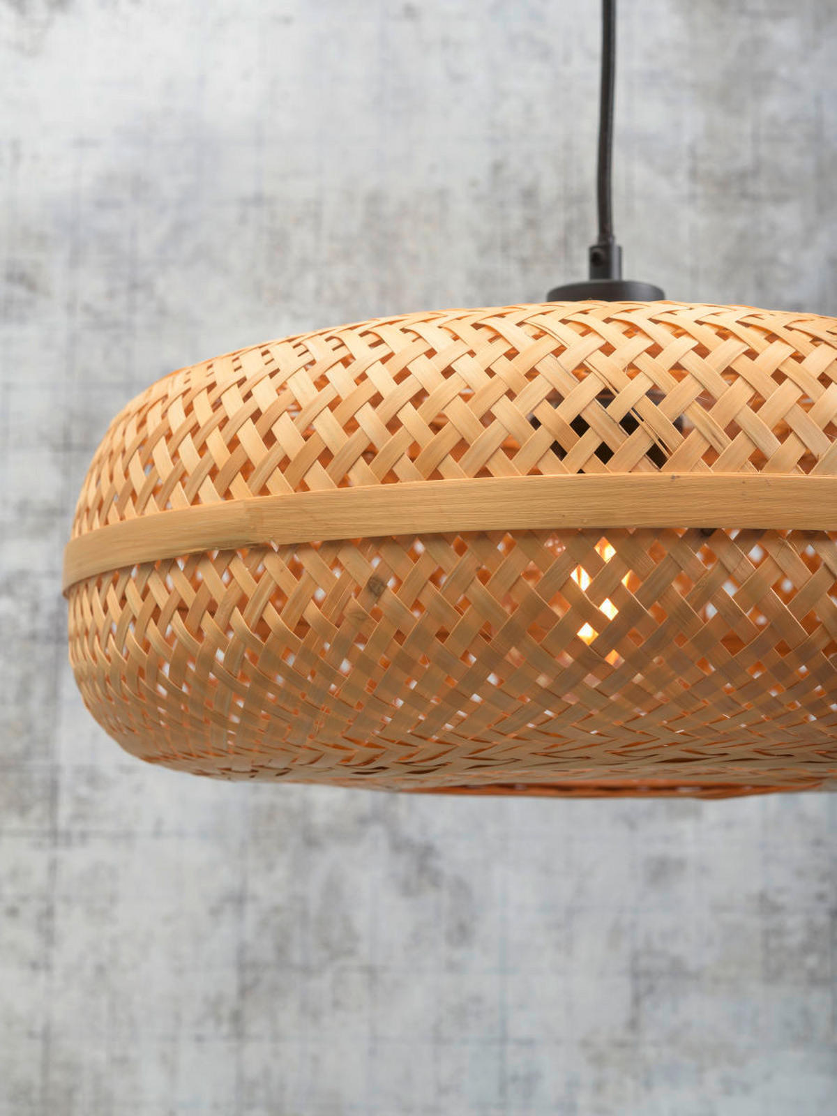 GOLVLAMPA GOOD&MOJO  40/68/176 cm    - svart/naturfärgad, Trend (40/68/176cm) - Good & Mojo