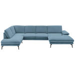 WOHNLANDSCHAFT Blau Webstoff  - Blau/Schwarz, Design, Textil/Metall (208/344/180cm) - Dieter Knoll