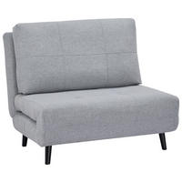 BÄDDFÅTÖLJ i vävt tyg ljusgrå  - ljusgrå/svart, Design, trä/textil (102/89/85cm) - Best Price