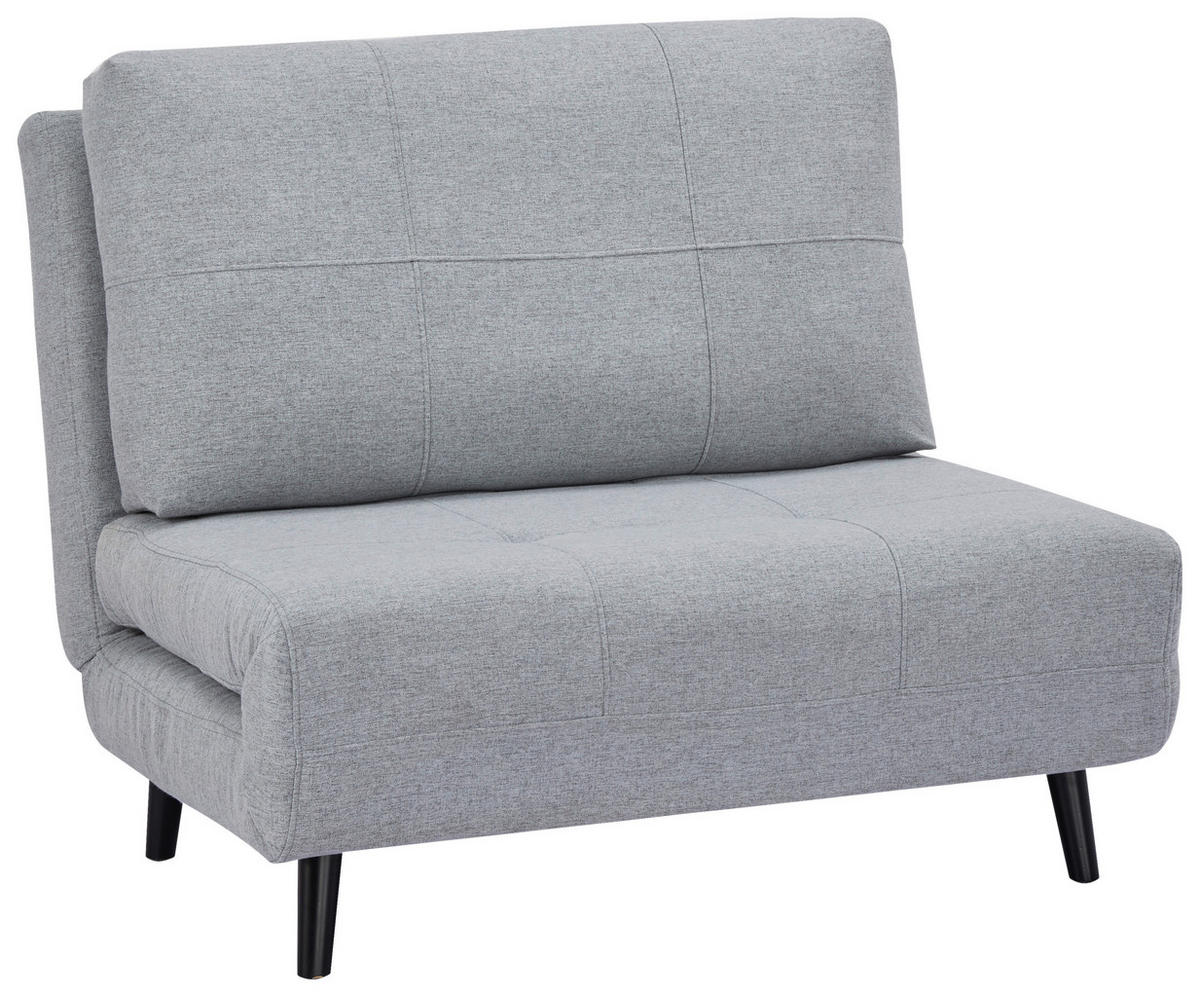 BÄDDFÅTÖLJ i vävt tyg ljusgrå  - ljusgrå/svart, Design, trä/textil (102/89/85cm) - Best Price