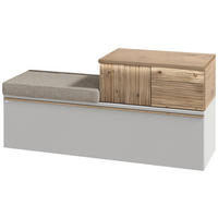 GARDEROBENBANK  in 128/62/42,9 cm  - Wildeiche/Weiß, Design, Holz/Holzwerkstoff (128/62/42,9cm) - Voglauer