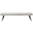 SITZBANK 200/48/47 cm Cord Hellgrau Metall  - Hellgrau/Schwarz, Design, Textil/Metall (200/48/47cm) - Dieter Knoll