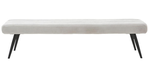 SITZBANK 200/48/47 cm Cord Hellgrau Metall - Hellgrau/Schwarz, Design, Textil/Metall (200/48/47cm) - Dieter Knoll