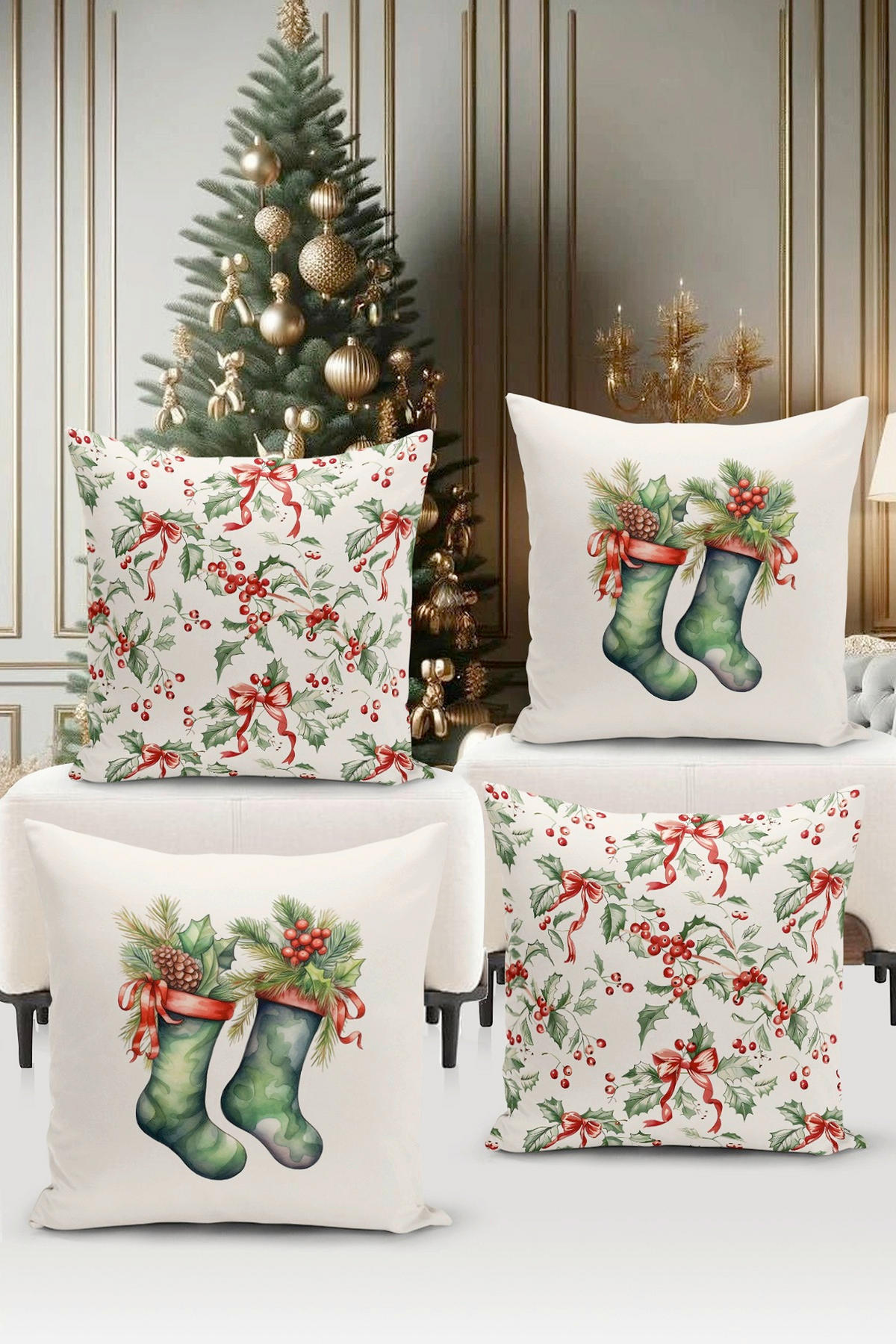 KISSENBEZUG-SET 43/43 cm  - Multicolor, Basics, Textil (43/43cm) - X-Mas