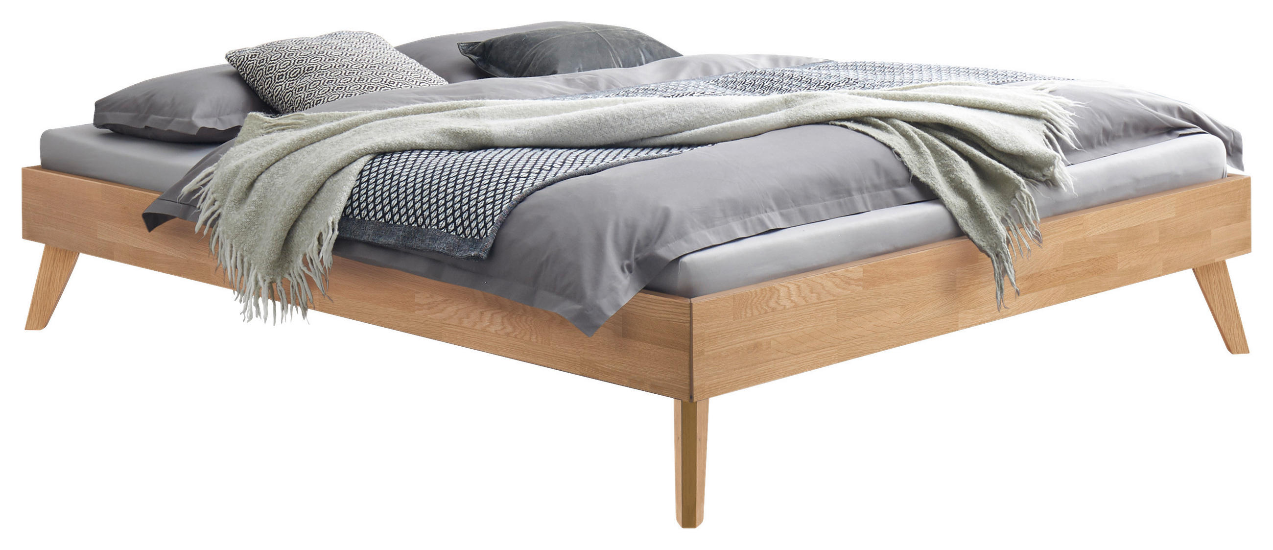 BETT 140/200 cm,  in Eichefarben  - Eichefarben, KONVENTIONELL, Holz (140/200cm) - Hasena