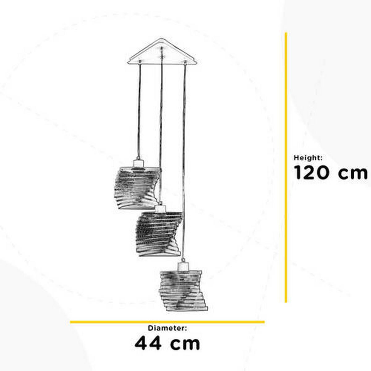 ZÁVĚSNÉ SVÍTIDLO, 44/120 cm  - měděné barvy, Design, kov (44/120cm)