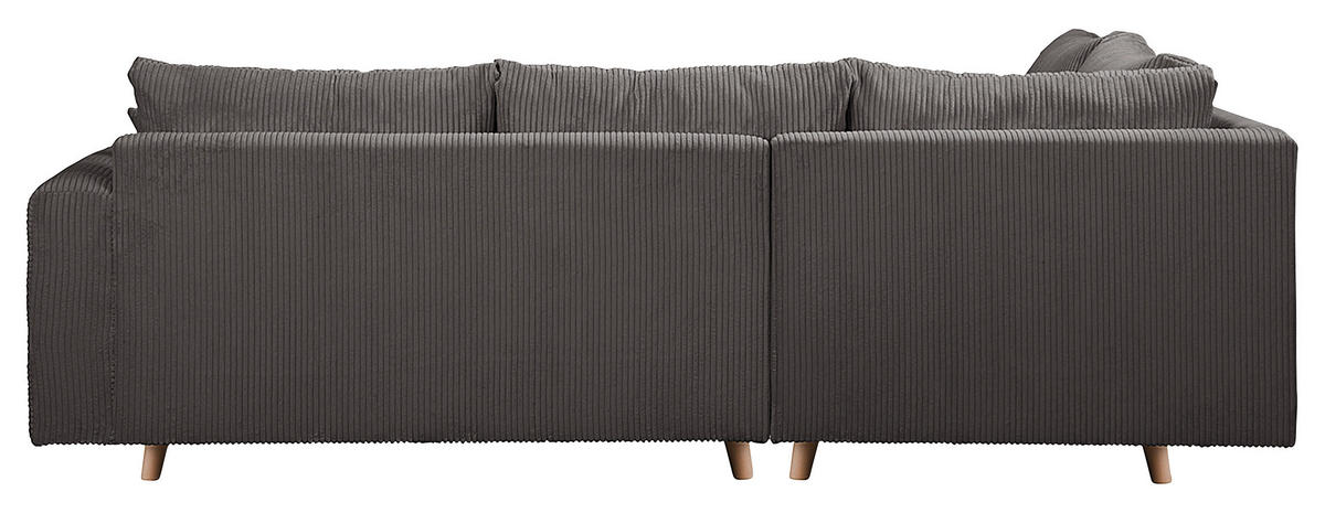 ECKSOFA Ariella Dunkelgrau Cord  - Dunkelgrau/Naturfarben, Design, Holz/Textil (161/231cm) - Livetastic