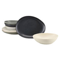 TAFELSERVICE Pietra Bunt 8-teilig  - Anthrazit/Creme, Basics, Keramik - Creatable